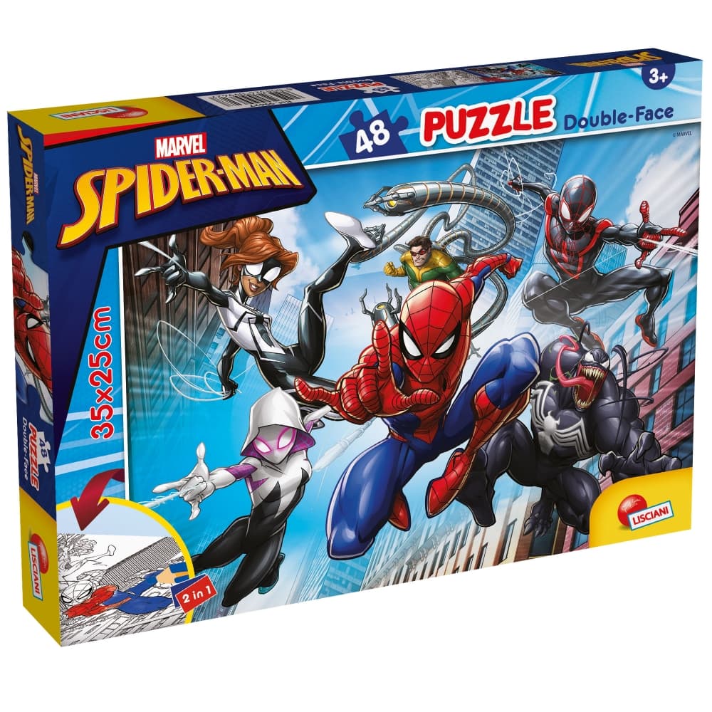 Пъзел, Lisciani, Spider-man, Двулицев пъзел 48 части