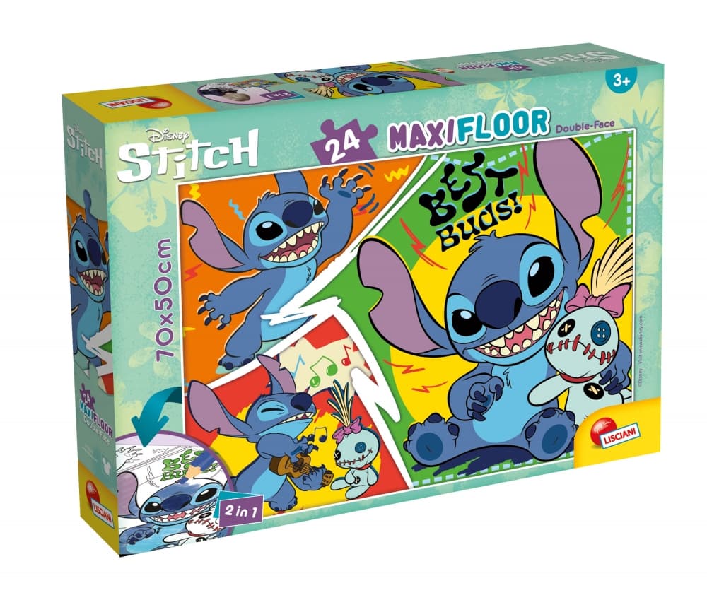 Пъзел, Lisciani, Stitch, Лило и Стич, Двулицев пъзел 24 части