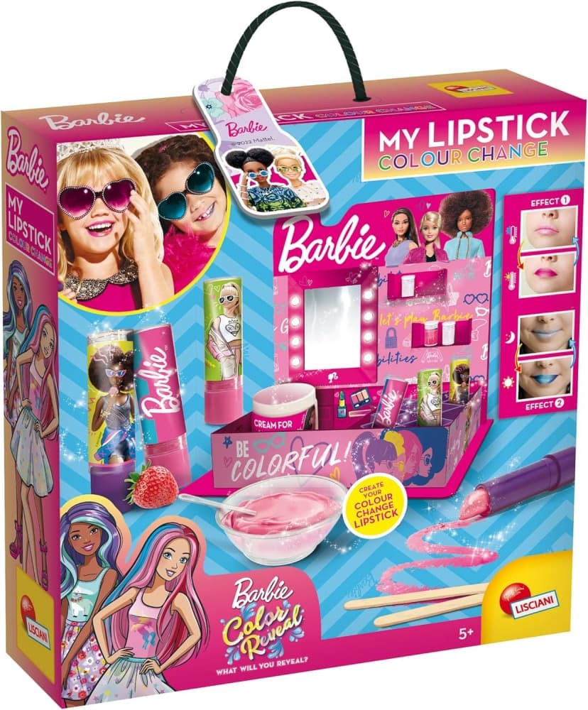 Творчески комплект, Lisciani, Barbie, Направи си сам червило с промяна на цвета