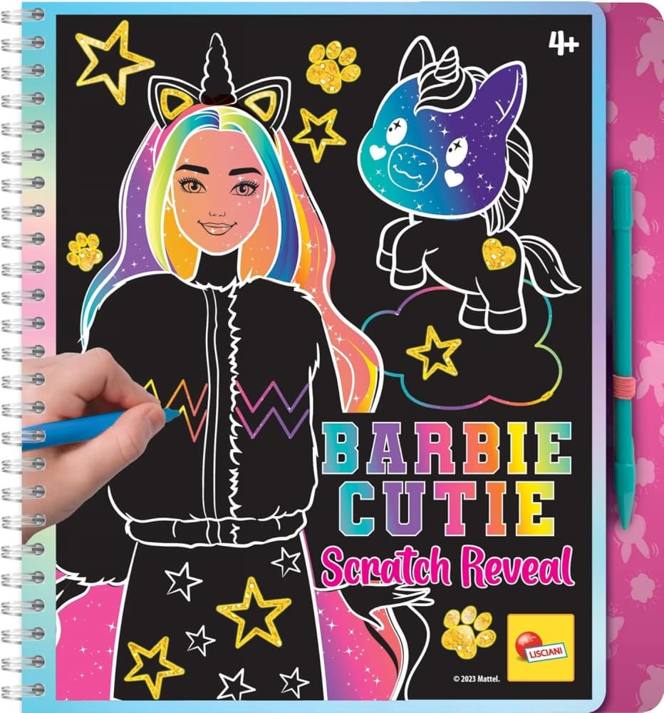 Творчески комплект, Lisciani, Barbie, Scratch Reveal, Скречбук Барби сладурче