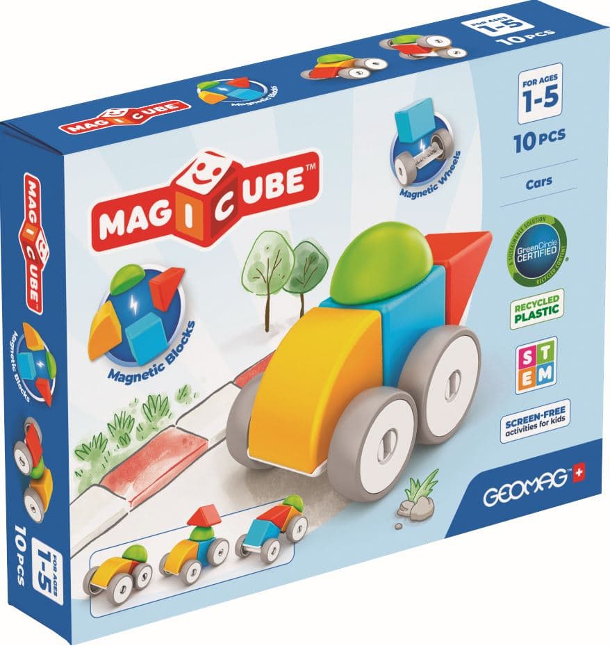 Магнитен конструктор, Geomag, Magicube, Колички, 10 части