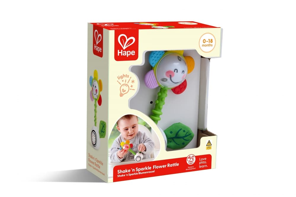 Дрънкалка и чесалка за зъби, Hape, Цвете