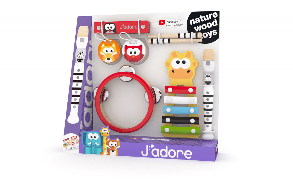 Дървен музикален комплект, J′adore, 8 части