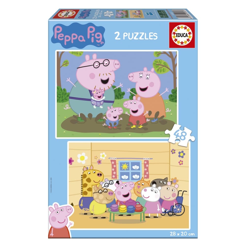 Пъзел, Educa, Peppa Pig 2 в 1, 2 x 48 части