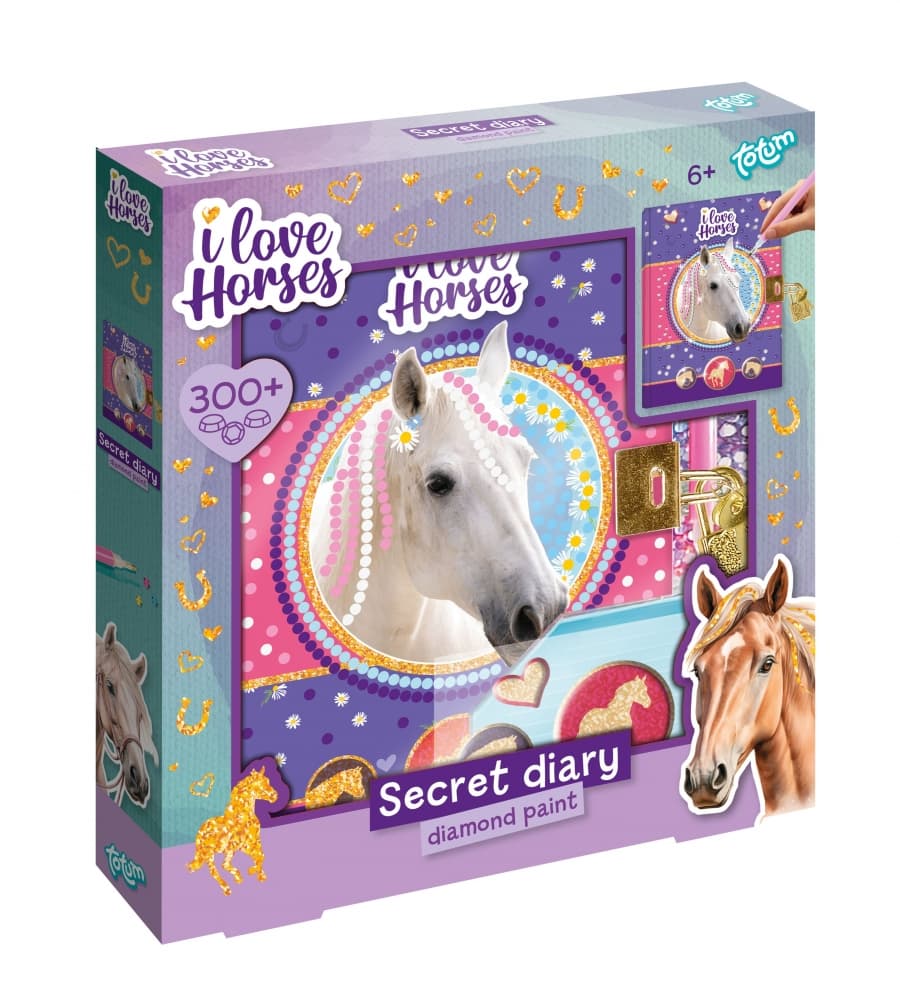 Творчески комплект, Totum, I Love Horses, Декорирай сам таен дневник с диаманти