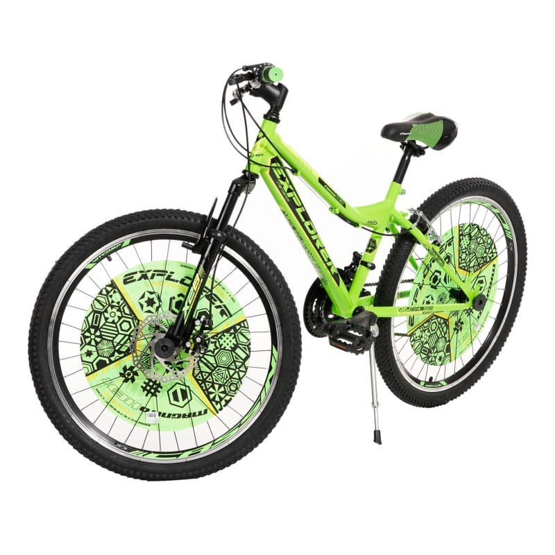Детски велосипед explorer magnito 24", зелено с черно