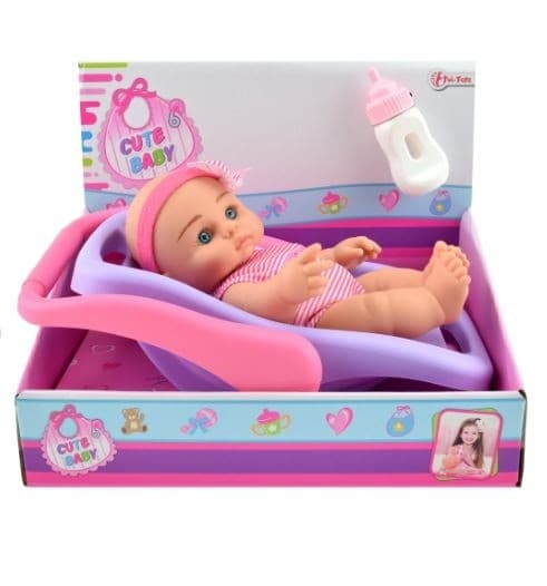 Кукла-бебе 21cm в столче за носене