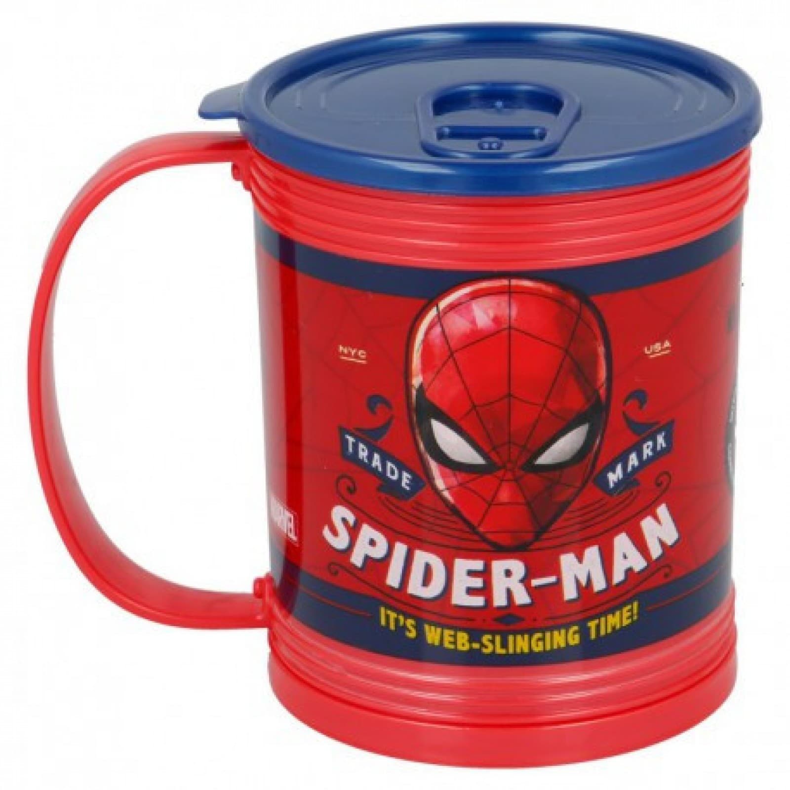 Чаша с капак spiderman с механичен капак