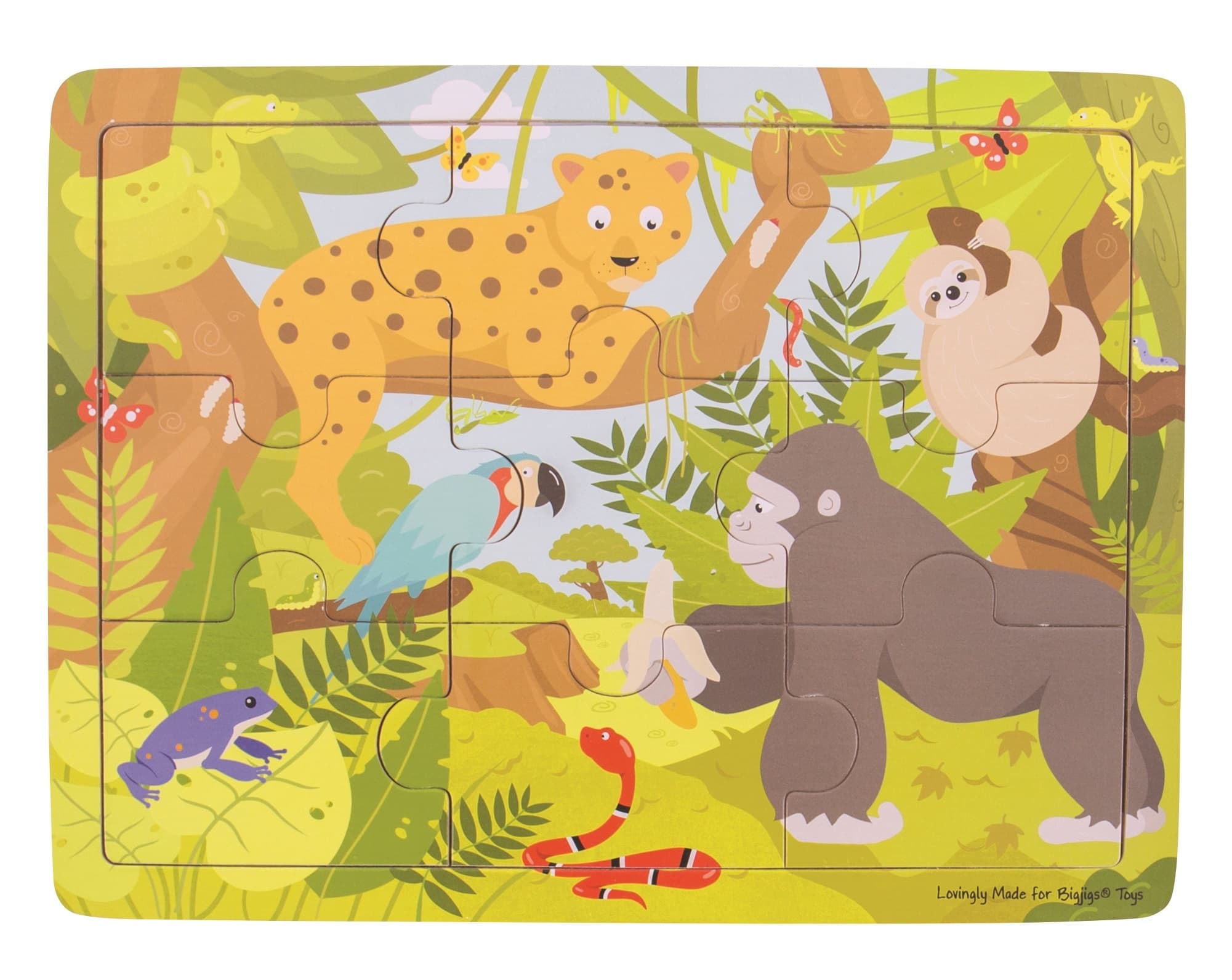Дървен пъзел в рамка - Джунгла Puzzle Jungle