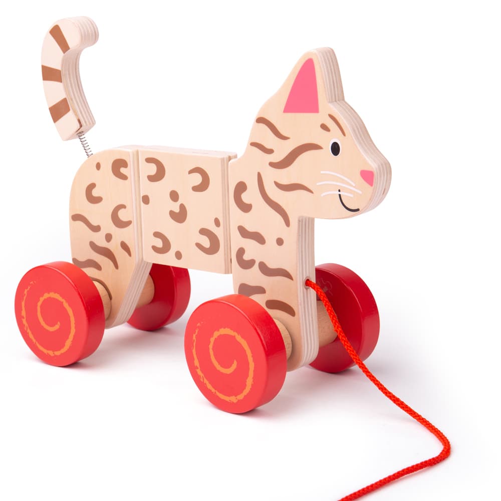 Играчка за дърпане - Коте - Bigjigs