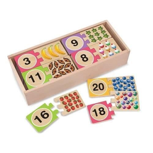 Melissa & Doug - Дървен самокоригиращ се пъзел - Цифри