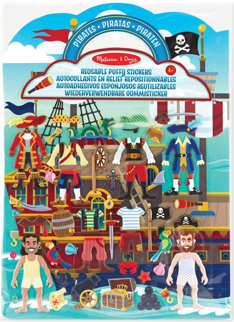 Melissa & Doug - Книжка със стикери за многократна употреба - Пиратски кораб