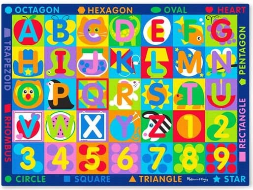 Melissa & Doug - Килимче за игра - Букви и цифри