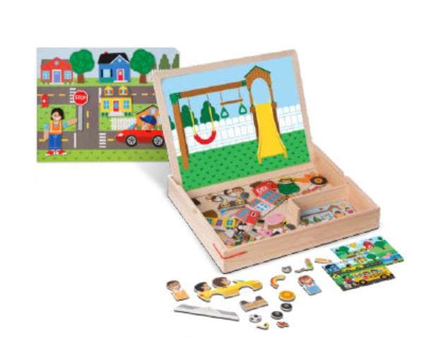 Игра с дървена магнитна картина