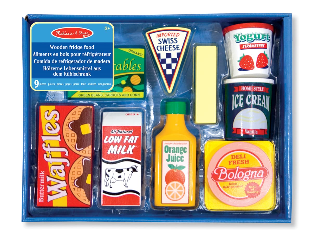 Melissa & Doug - Дървен комплект - Хранителни продукти за хладилник
