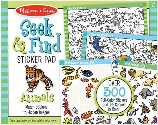 Melissa&Doug - Творчески комплект за оцветяване със стикери - Животни