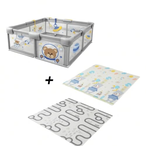 Bear Buddies Play Yard – бебешка кошара с килим 120x120 см