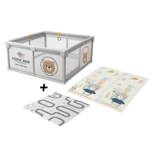 CosmoBear Yard – бебешка кошара 120x120 см с килим