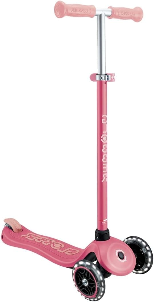 Детска тротинетка със светещи колела PRIMO PLUS GLOW LIGHTS, корал