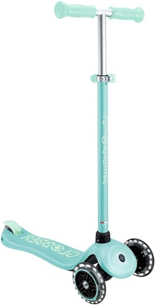 Детска тротинетка със светещи колела PRIMO PLUS GLOW LIGHTS, ментов цвят