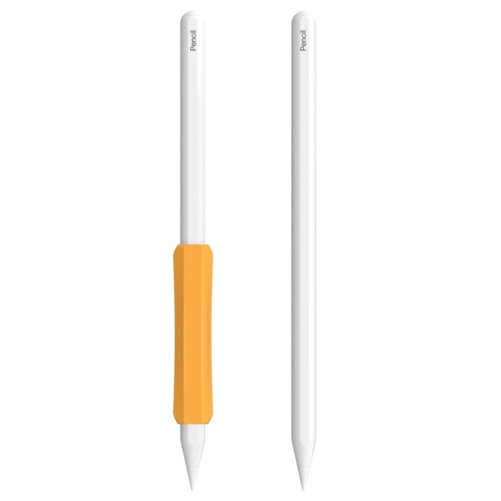 3 броя силиконов грип за Apple Pencil, Apple Pencil 2 - Stoyobe Apple Pencil Silicone Holder Grip Set (черен, оранжев, бял)