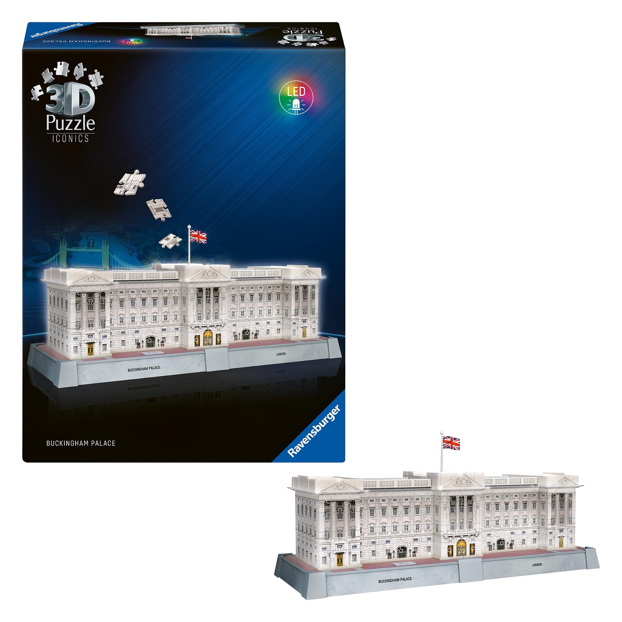 3D Пъзел Ravensburger 216 ел. - Iconics: Бъкингамския дворец със светлини