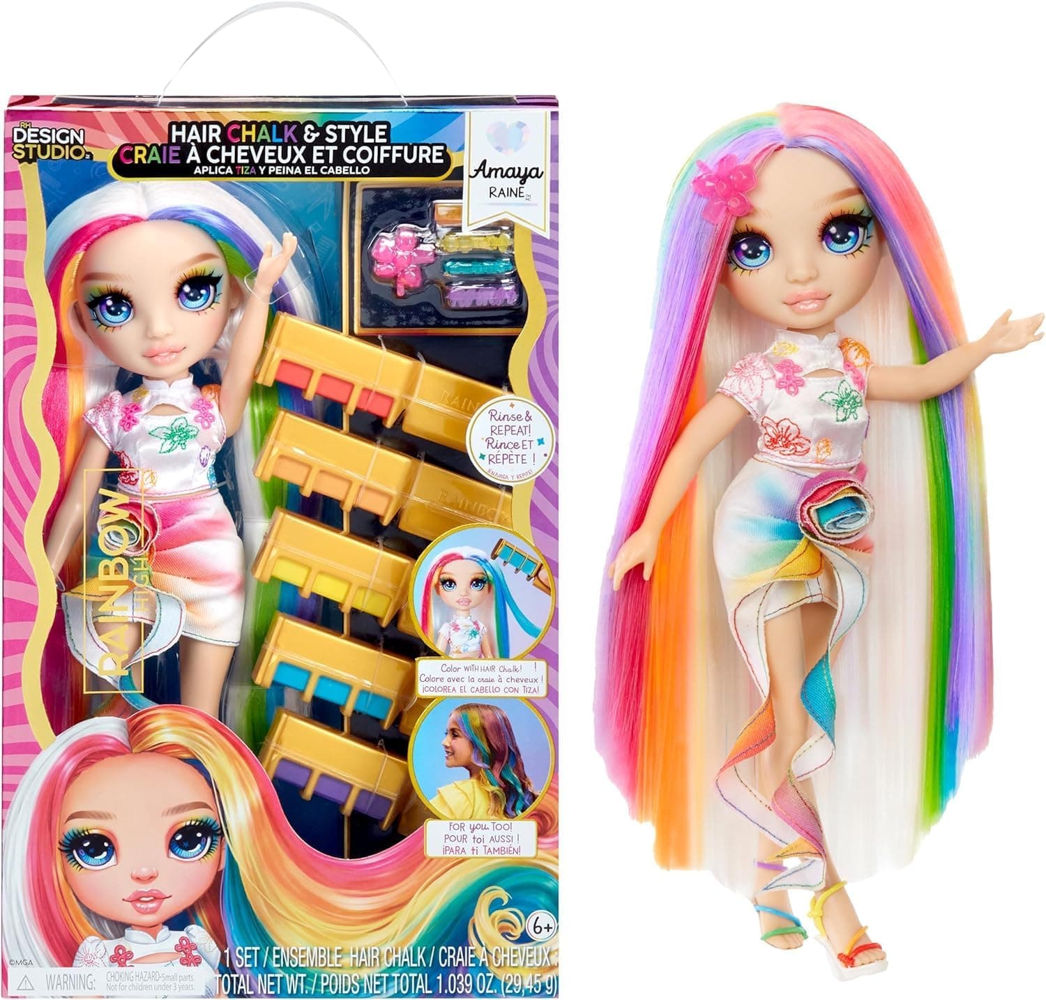 Кукла Rainbow High - Амая с тебешири за коса