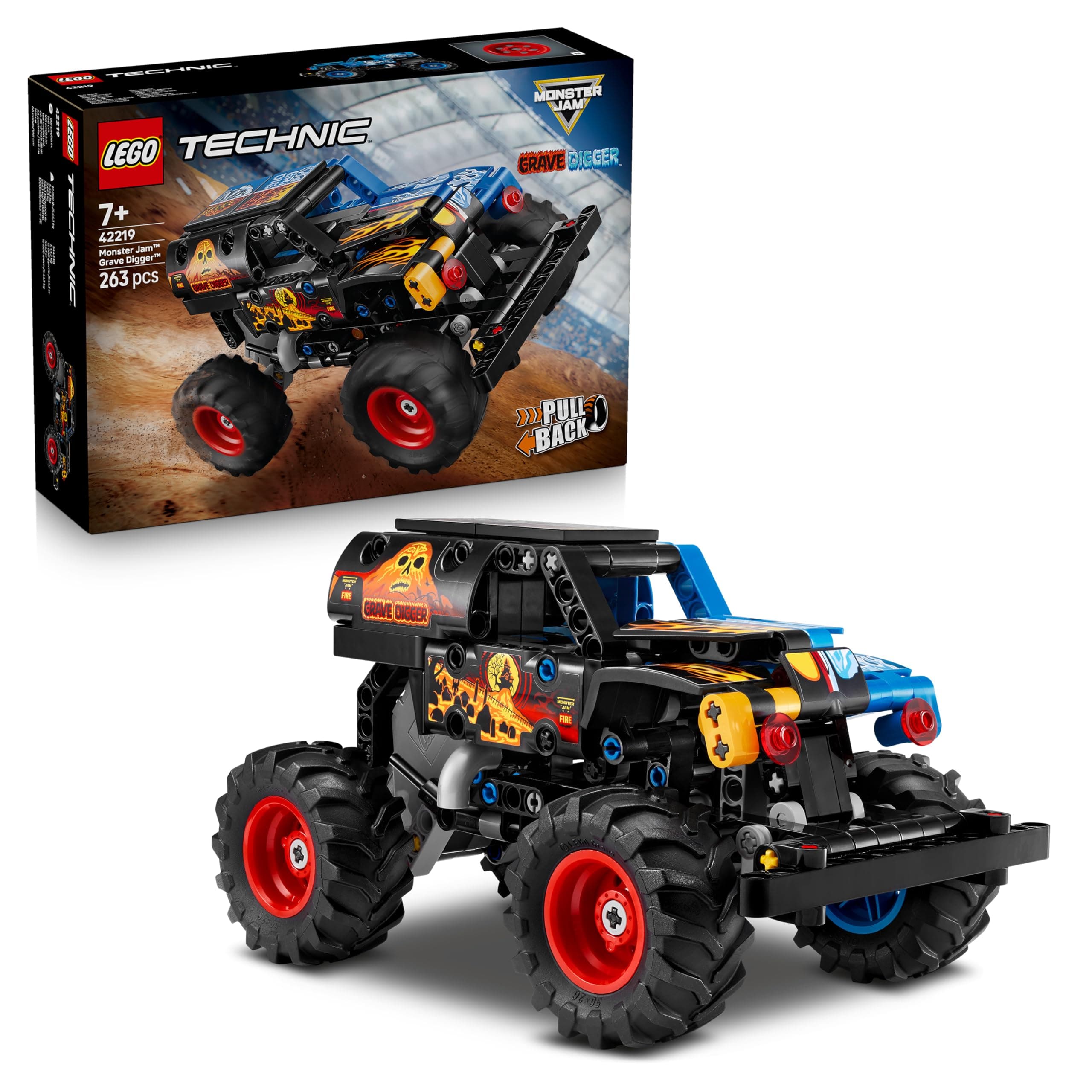LEGO® Technic 42219 - Monster Jam™ Grave Digger™ огън и лед