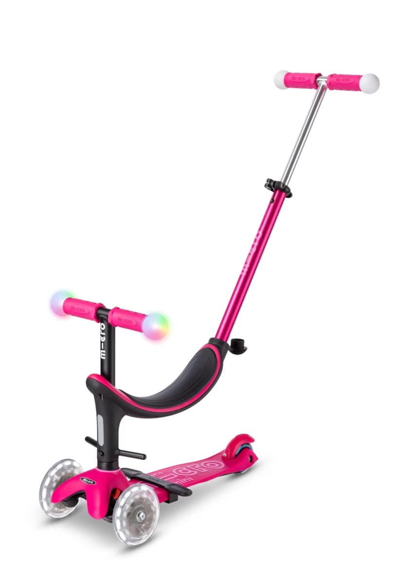 Тротинетка Micro Mini2Grow Deluxe Magic LED Pink