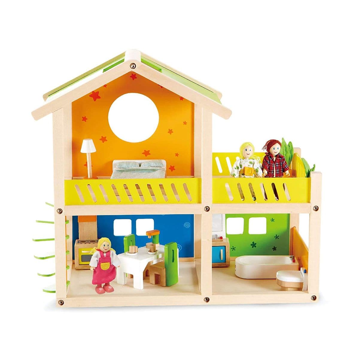 Игрален комплект, Hape, Весела куклена къща с обзавеждане, 26 части