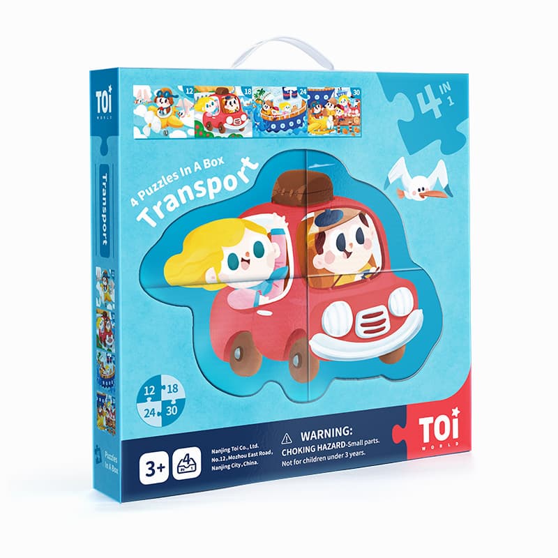 Пъзел, Toi World, Транспортни средства, 4 в 1, 12-18-24-30 части