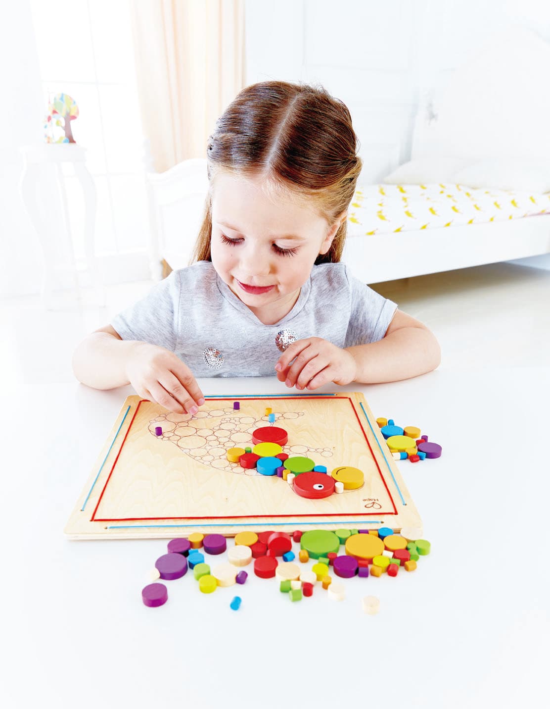 Творчески комплект, Hape, Дървена мозайка, Динозавър Рекс