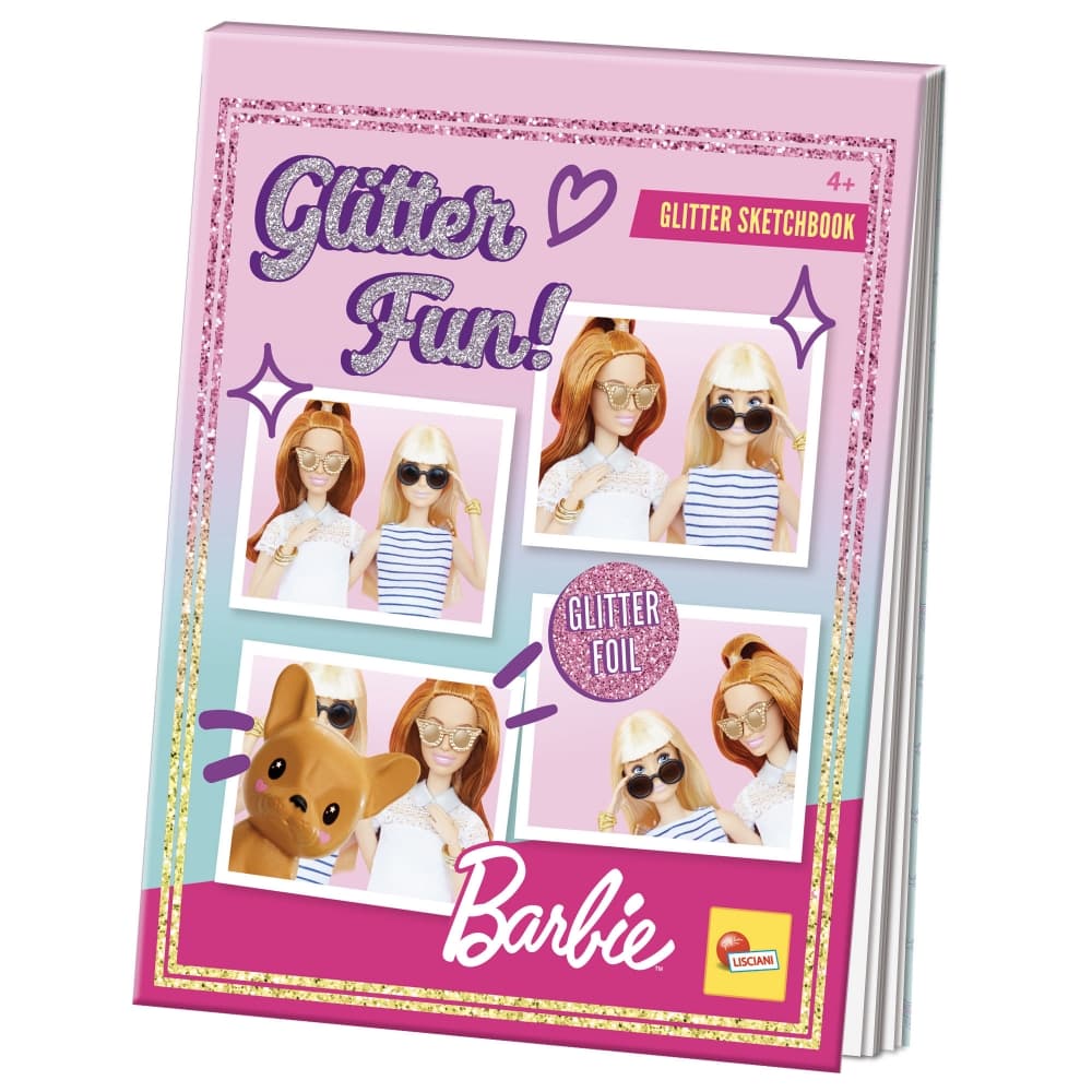 Творчески комплект, Lisciani, Barbie, Книжка за оцветяване с блясък