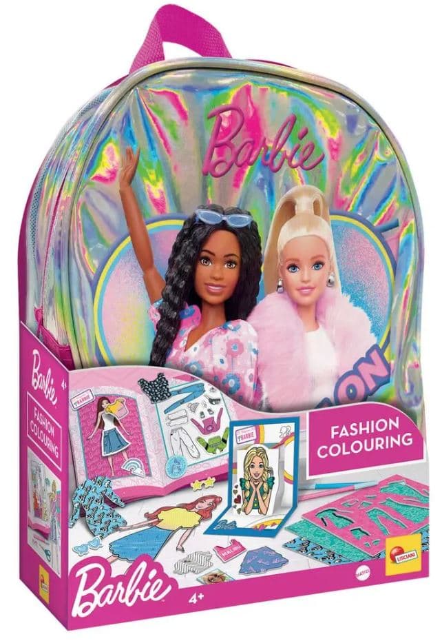 Творчески комплект, Lisciani, Barbie, 2 в 1 раница с комплект за рисуване