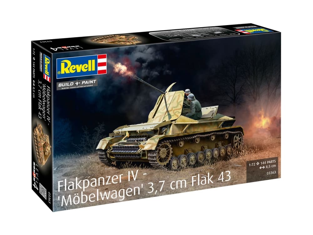 Сглобяем модел, Revell, Танк Flakpanzer IV Möbelwagen 3.7cm Flak 43, 144 части