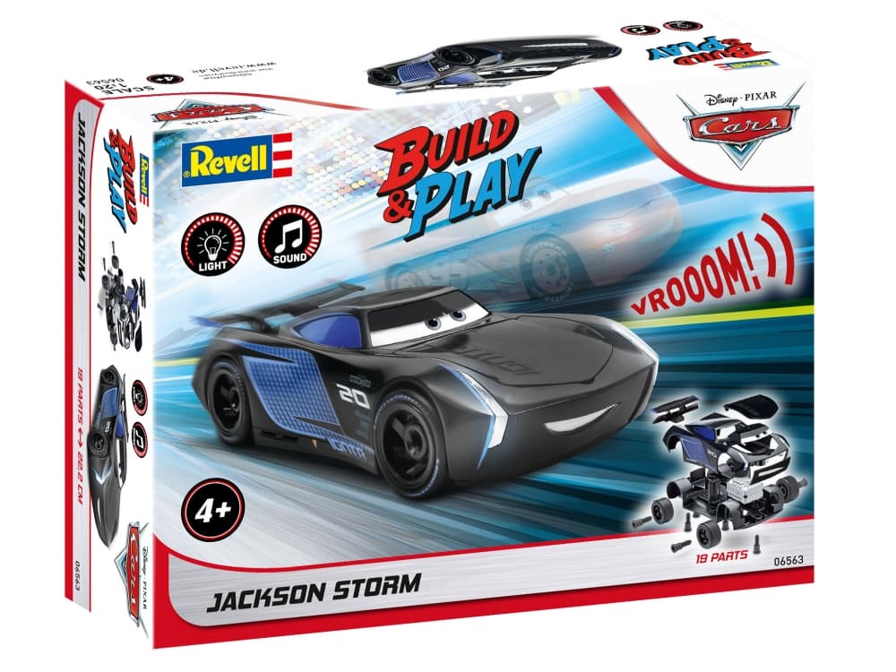 Джуниър комплект за сглобяване, Revell, Disney Cars, Jackson Storm, Със звук и светлина, 19 части