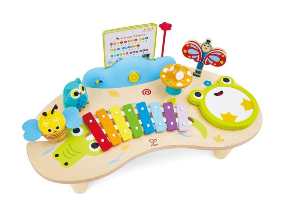Дървен комплект, Hape, Музикална маса с инструменти 8 в 1