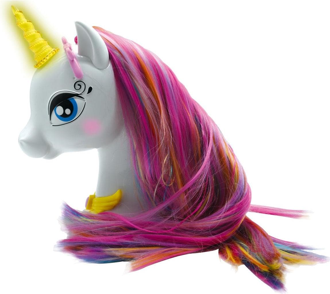 Детска кукла за правене на прически - Lexibook My Magic Interactive Styling Head Unicorn (бял-розов)