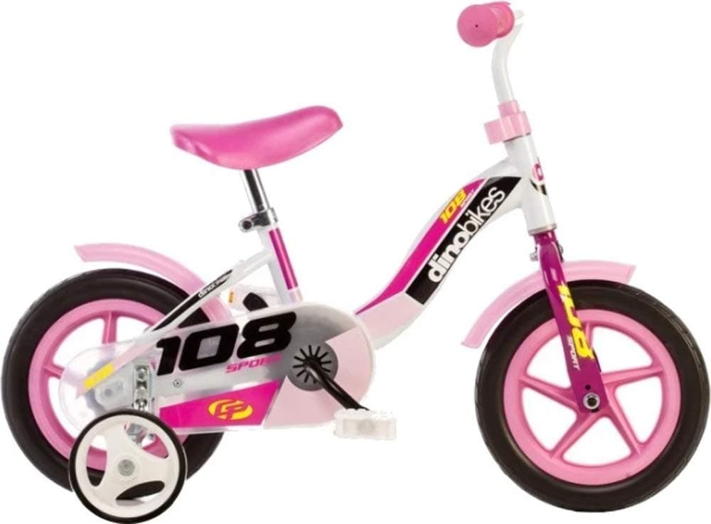 Детско колело Dino Bikes 108 SPORT 10“ white/pink
