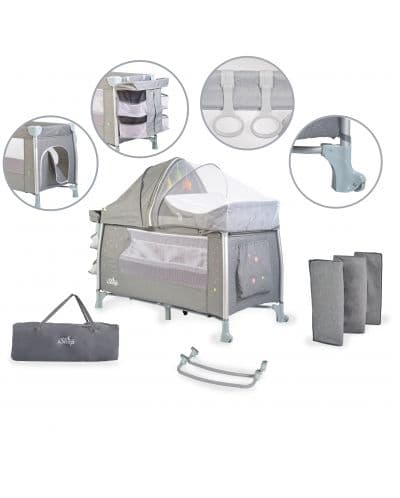 Бебешка кошара Cangaroo ISleep сив