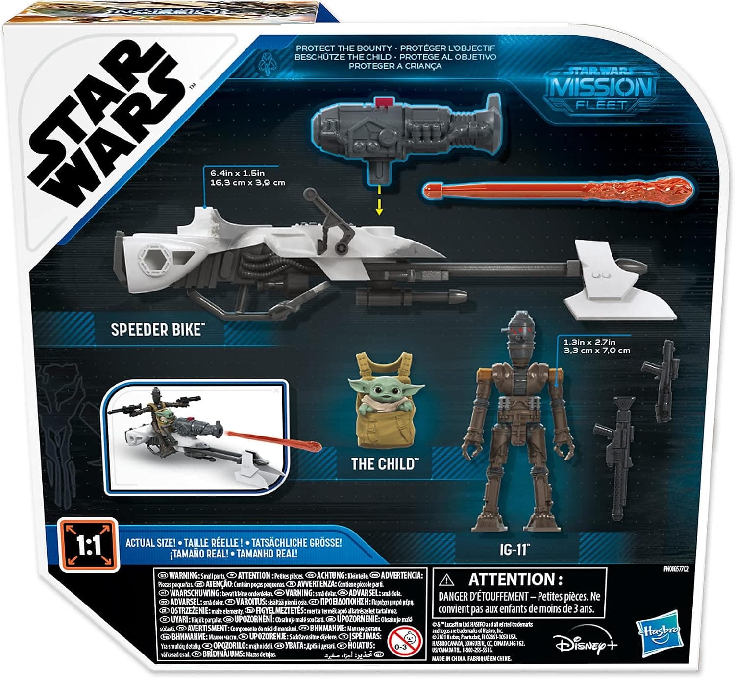 Игрален комплект Hasbro Star Wars Mission Fleet, фигурки на IG-11 и The Child, Speeder Bike и аксесоари