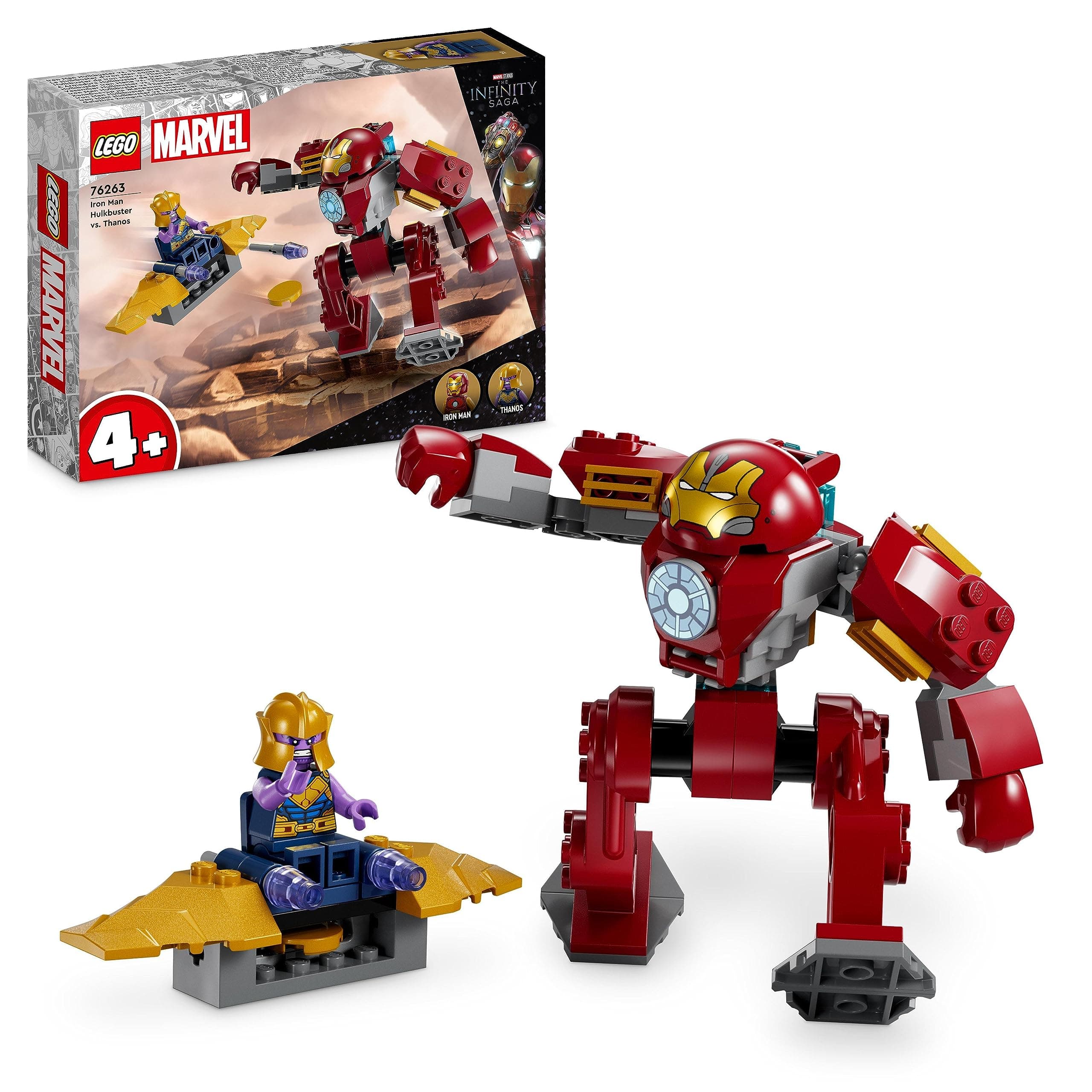 Конструктор LEGO Marvel Железният човек Хълкбъстър срещу Tанос, 76263
