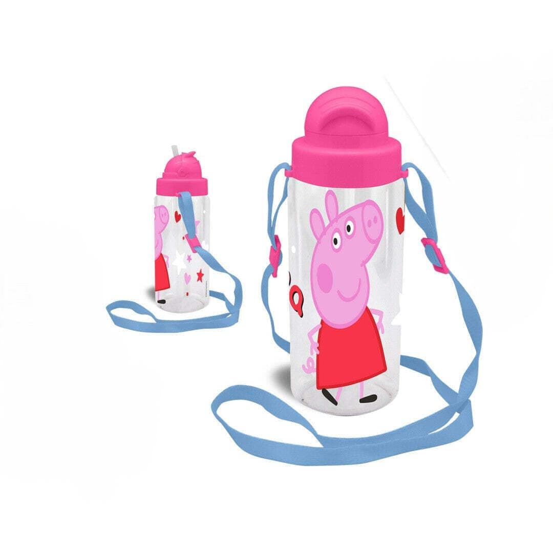 Бутилка Kids Licensing Peppa Pig със сламка и дръжка 500 мл.