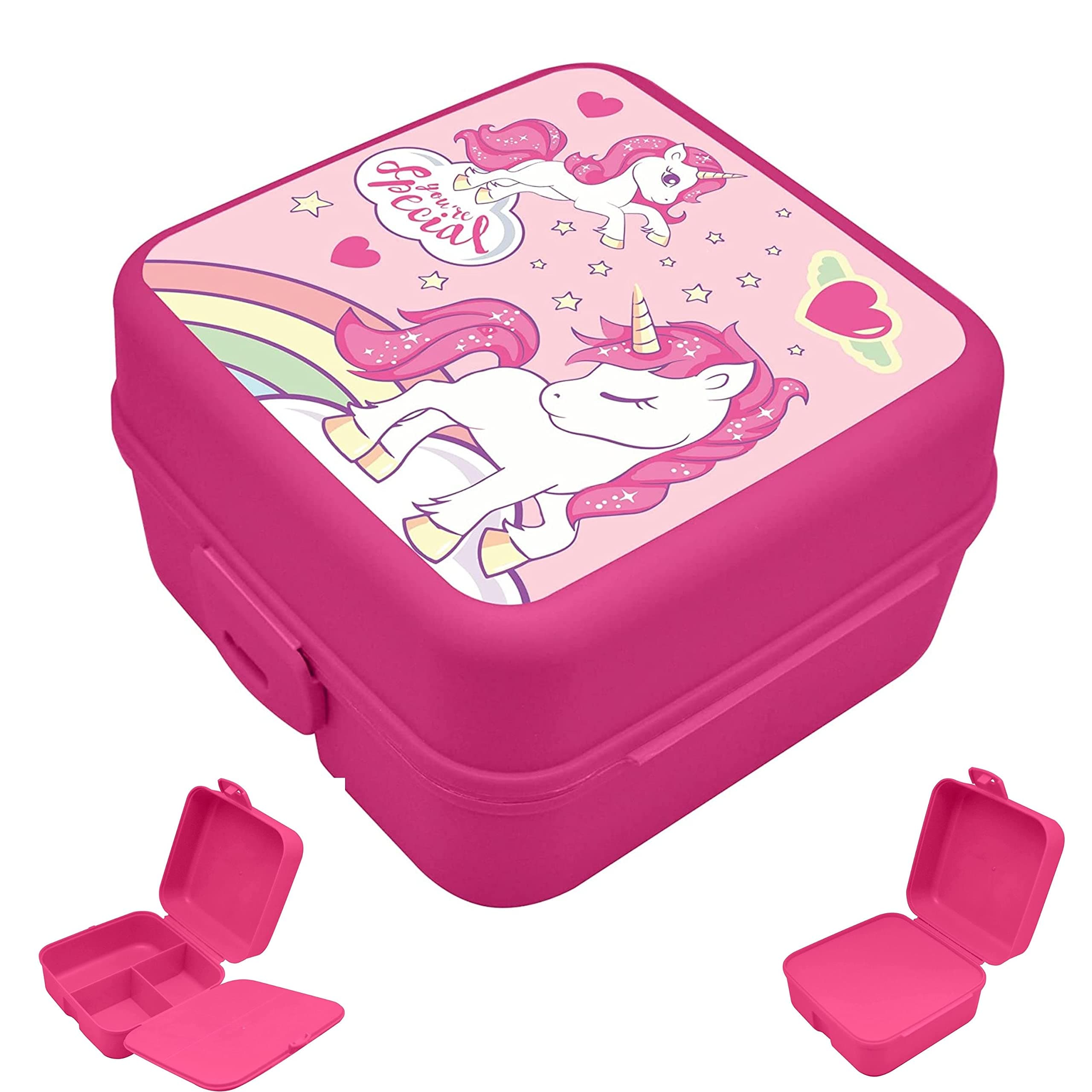 Детска кутия за храна Kids Licensing Sweet Dreams Unicorn с отделения, Лилав