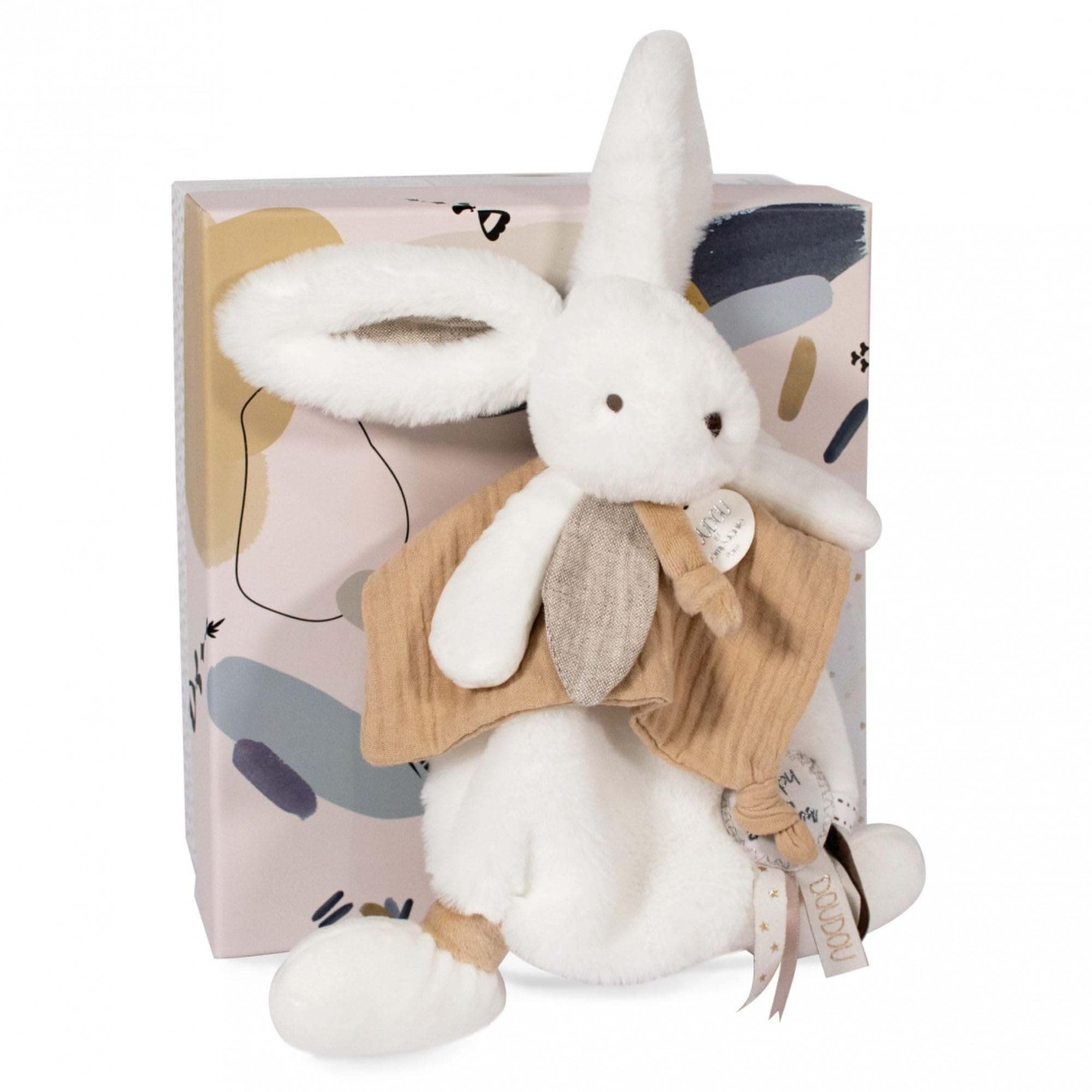 Плюшена играчка за гушканe Doudou Happy Wild заек 25 см, DC3740