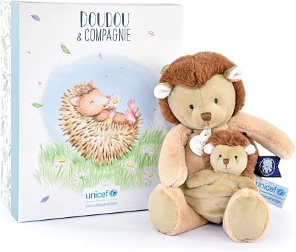 Плюшена играчка Doudou UNICEF Таралеж с бебе 25 см, DC3986