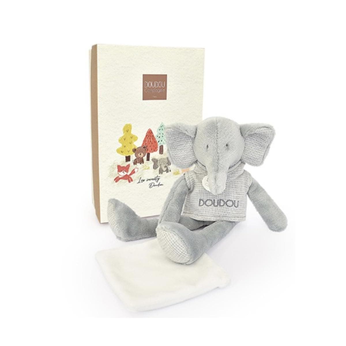 Плюшенa играчка за гушкане Doudou Sweety Elephant слонче с кърпичка 25 см, DC4188