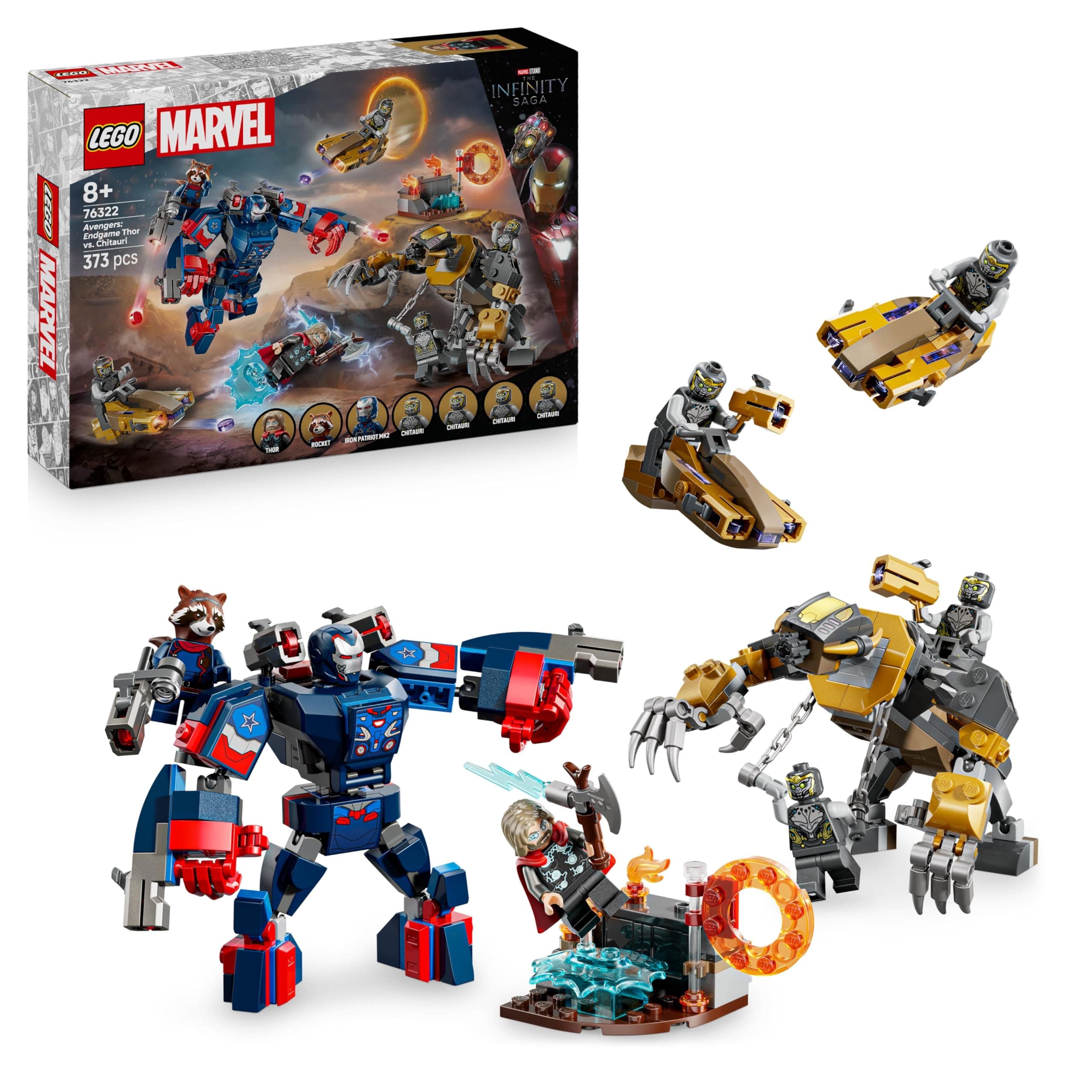Конструктор LEGO Marvel Отмъстителите: Краят Тор срещу Читаури, 76322