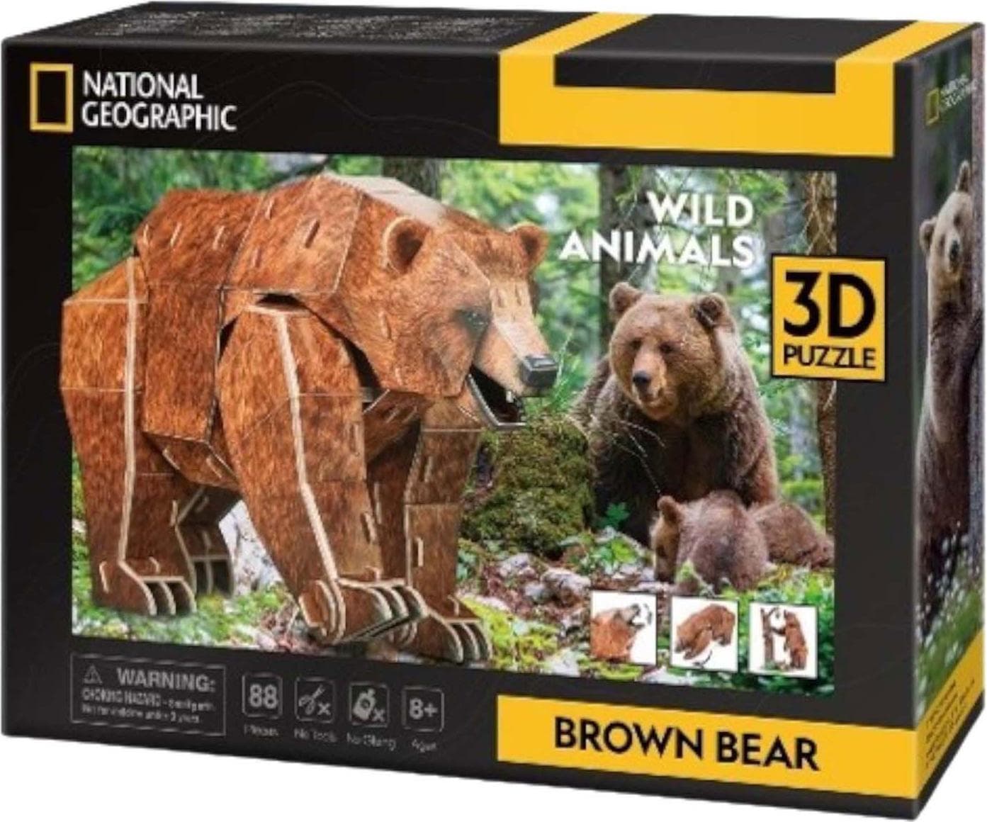 CubicFun Пъзел 3D National Geographic Кафява мечка 88ч.