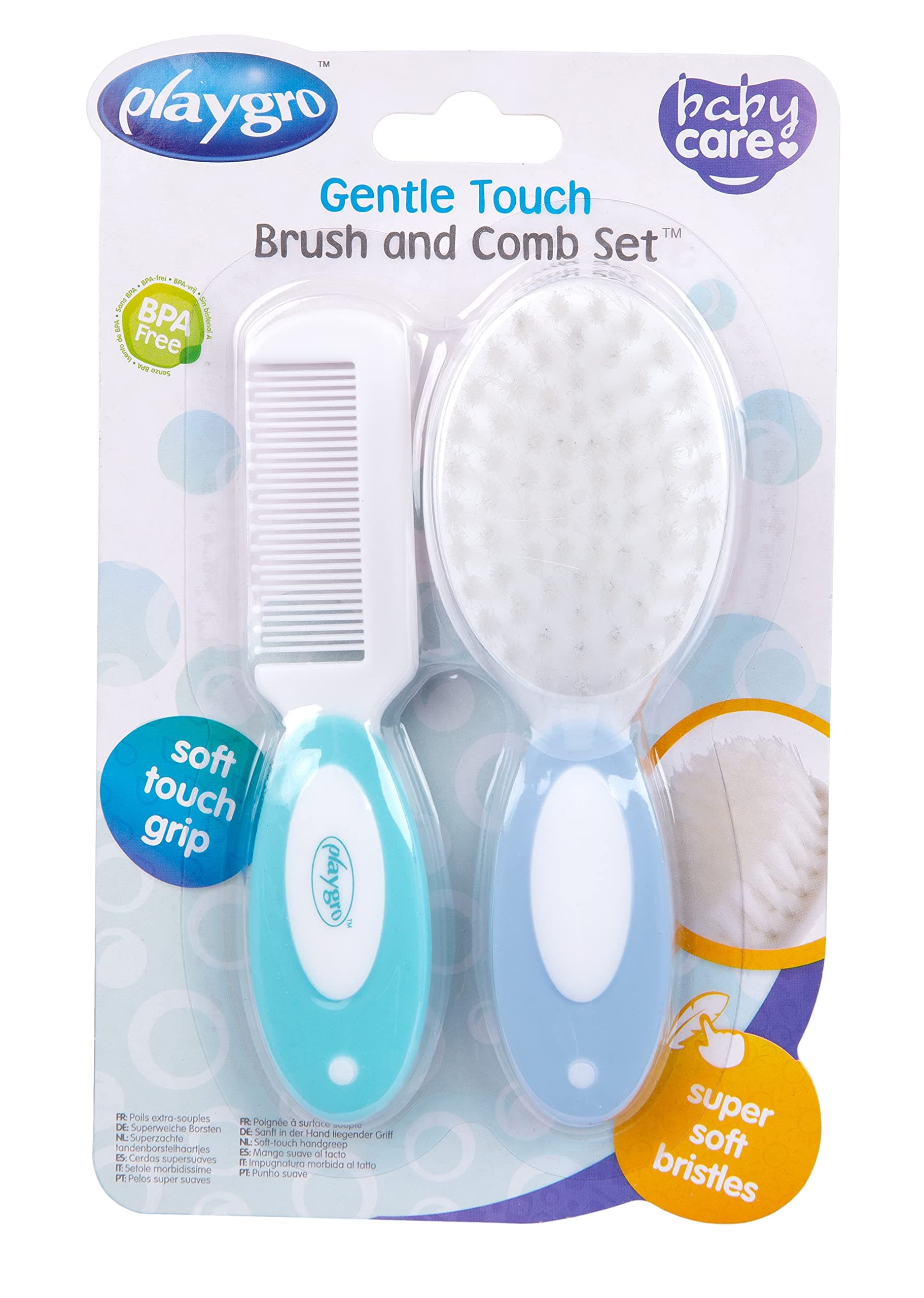 Комплект бебешки гребен и четка за коса Gentle Touch, 0м+